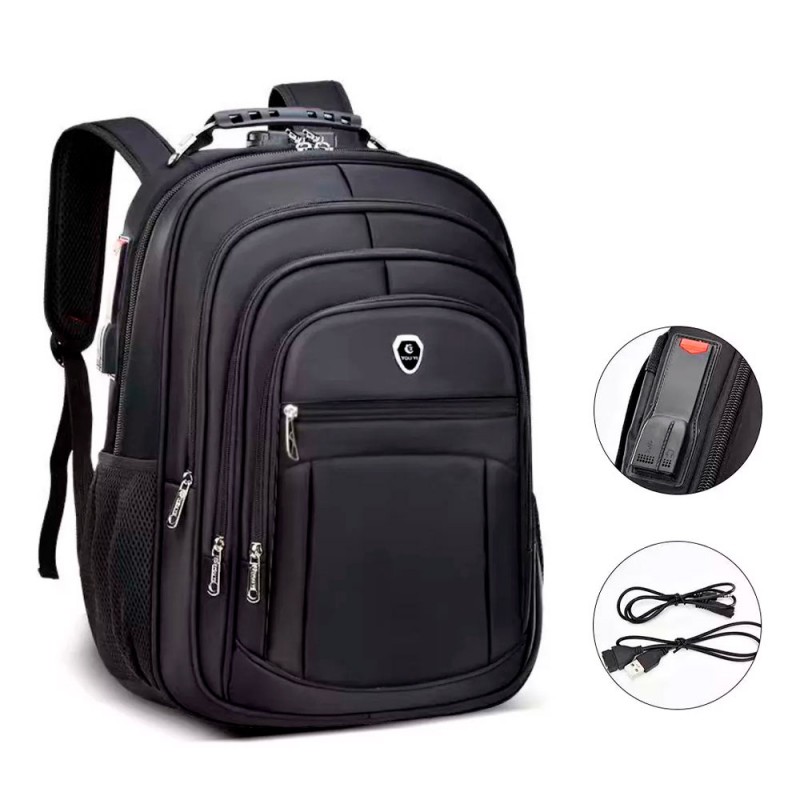 Mochila Reforçada Grande Faculdade Entradas P/ USB e Fone P2