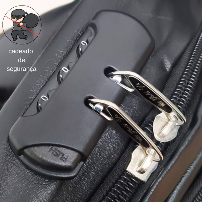 Mochila Reforçada Grande Faculdade Entradas P/ USB e Fone P2