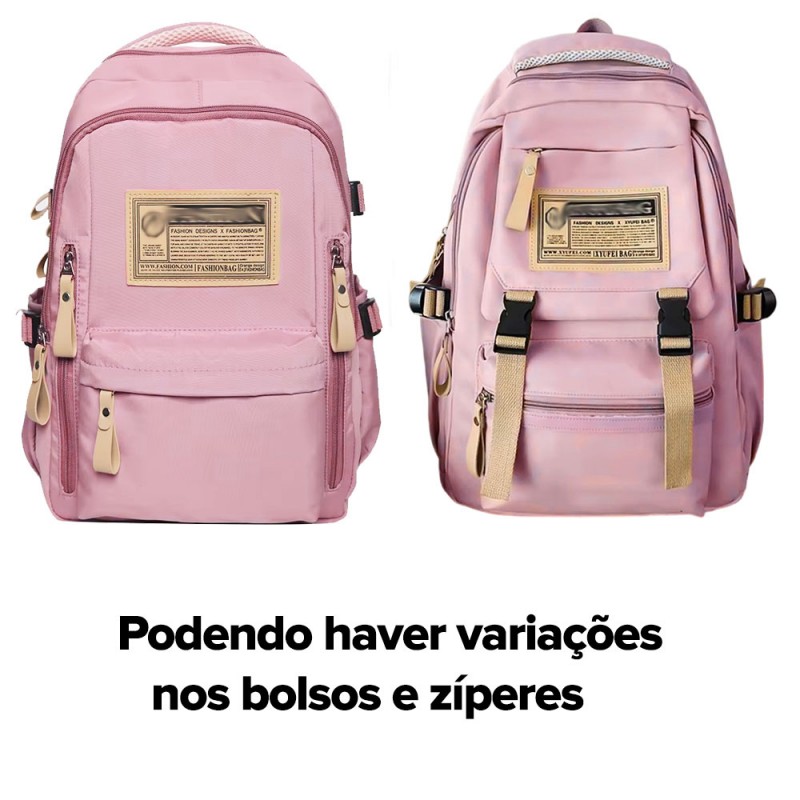 Mochila Feminina Universitária Estilo Coreana 2 Divisórias