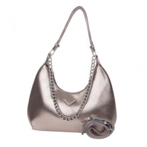 Bolsa Feminina Estilo Hobo Bag Alça Corrente E Transversal 2 Repartições
