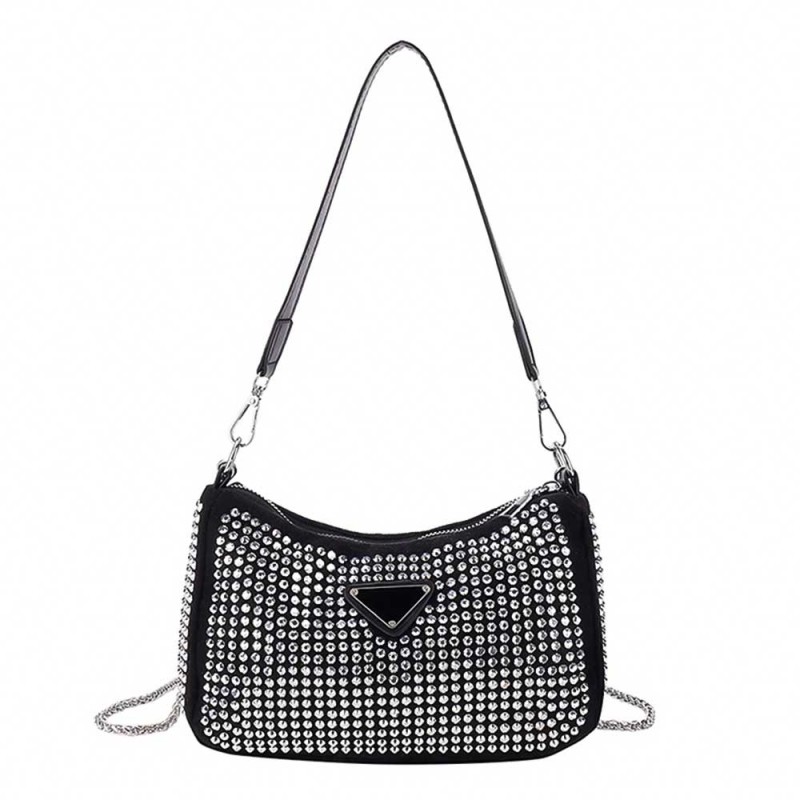 Bolsa Feminina Pequena De Brilho Strass Corrente Blogueira Bolsa Feminina Pequena De Brilho Strass Corrente Blogueira